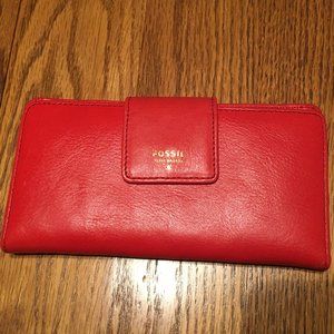 Fossil Leather Tab Clutch Wallet